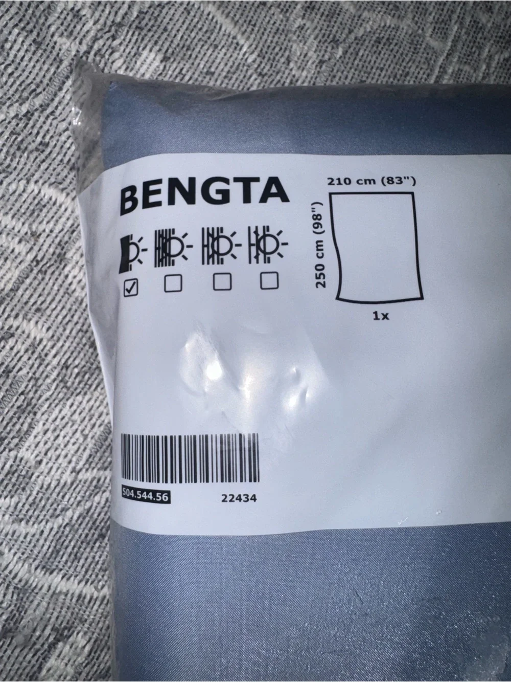 2 New IKEA Bengta Block-out Curtains Blue 83”x98”